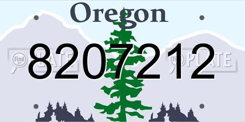 8207212 Oregon License Plate