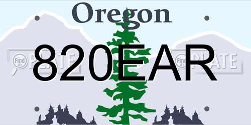 820EAR Oregon License Plate