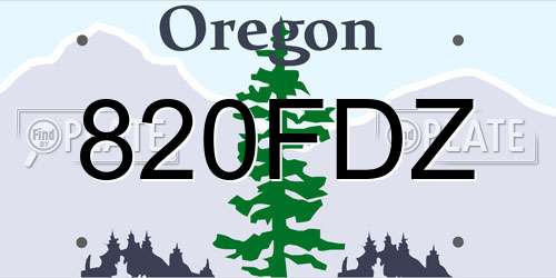 820FDZ Oregon License Plate