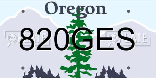 820GES Oregon License Plate