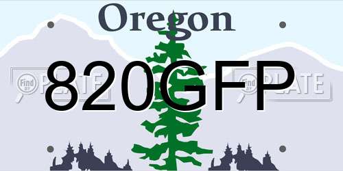 820GFP Oregon License Plate