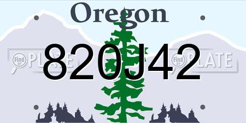 820J42 Oregon License Plate