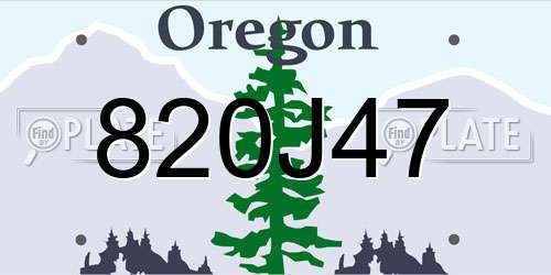 820J47 Oregon License Plate