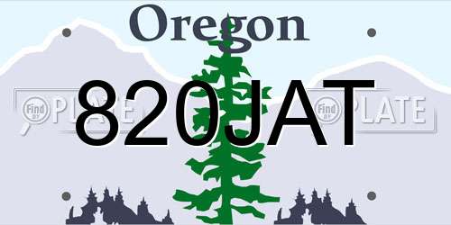820JAT Oregon License Plate
