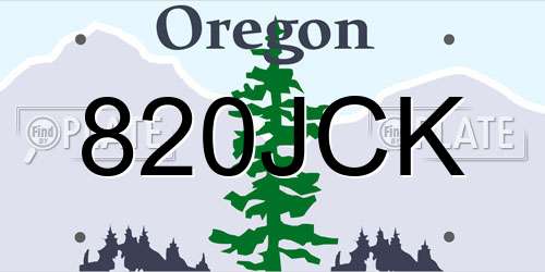 820JCK Oregon License Plate