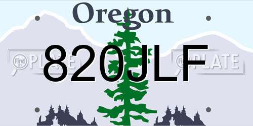 820JLF Oregon License Plate