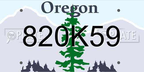 820K59 Oregon License Plate