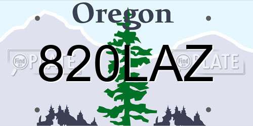 820LAZ Oregon License Plate