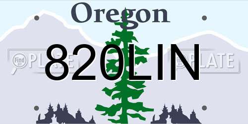 820LIN Oregon License Plate