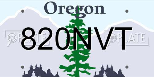 820NVT Oregon License Plate