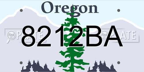 8212BA Oregon License Plate