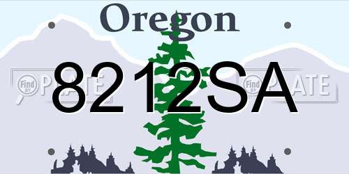 8212SA Oregon License Plate