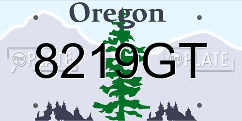 8219GT Oregon License Plate