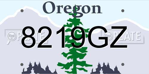 8219GZ Oregon License Plate