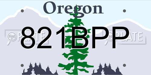 821BPP Oregon License Plate