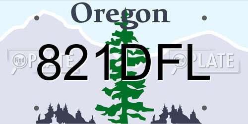 821DFL Oregon License Plate
