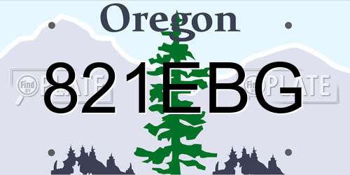 821EBG Oregon License Plate