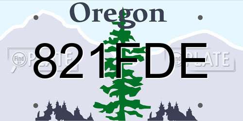 821FDE Oregon License Plate
