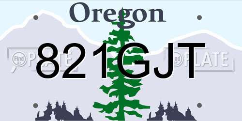 821GJT Oregon License Plate
