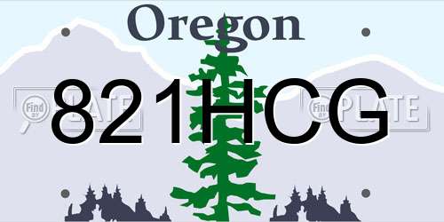 821HCG Oregon License Plate