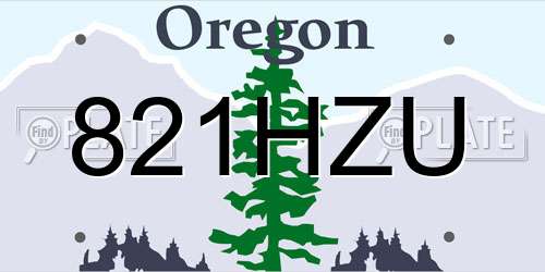 821HZU Oregon License Plate