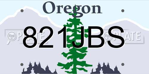 821JBS Oregon License Plate