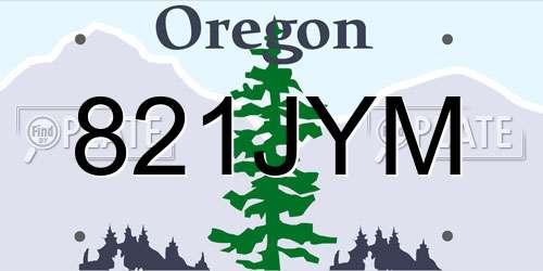 821JYM Oregon License Plate