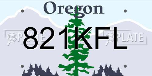 821KFL Oregon License Plate