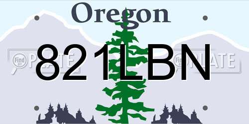 821LBN Oregon License Plate