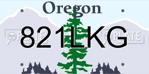 821LKG Oregon License Plate