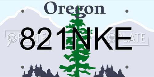 821NKE Oregon License Plate