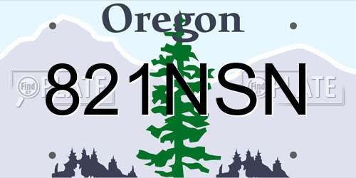 821NSN Oregon License Plate