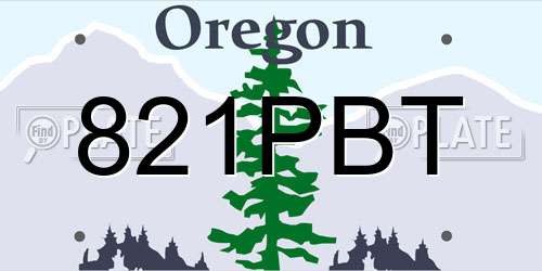 821PBT Oregon License Plate