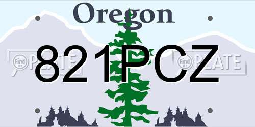 821PCZ Oregon License Plate