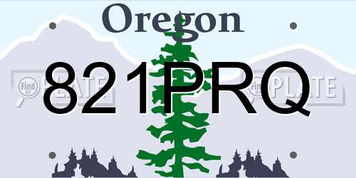 821PRQ Oregon License Plate