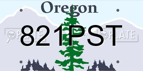821PST Oregon License Plate