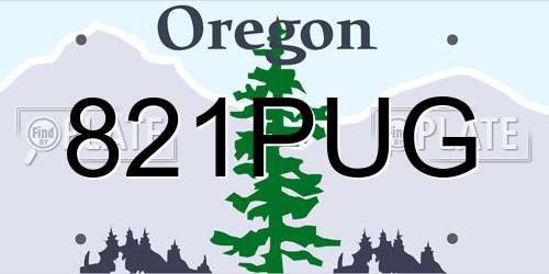 821PUG Oregon License Plate