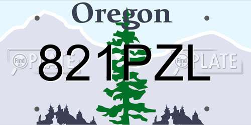 821PZL Oregon License Plate