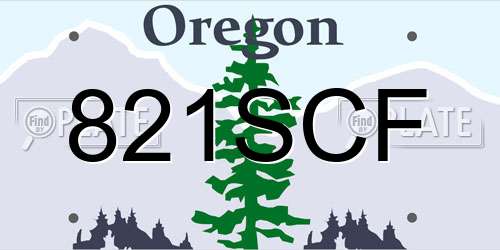 821SCF Oregon License Plate