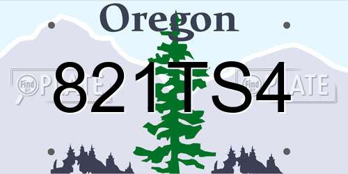 821TS4 Oregon License Plate