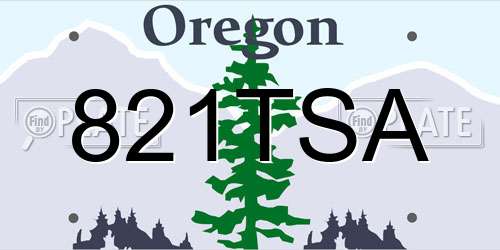 821TSA Oregon License Plate