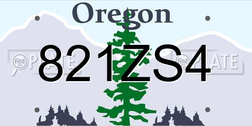 821ZS4 Oregon License Plate