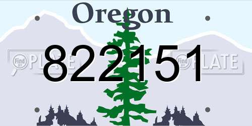 822151 Oregon License Plate