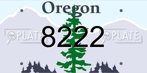 8222 Oregon License Plate