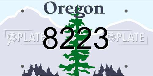 8223 Oregon License Plate