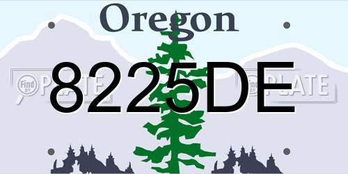 8225DE Oregon License Plate