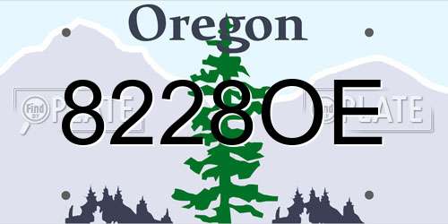 8228OE Oregon License Plate