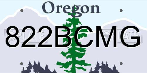 822BCMG Oregon License Plate