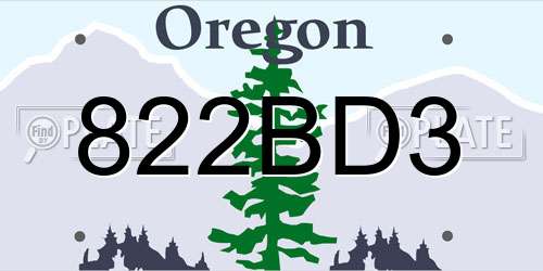 822BD3 Oregon License Plate