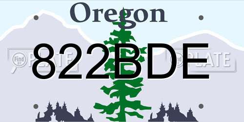 822BDE Oregon License Plate